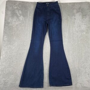 JC & JQ Jeans Bell Bottom Flare Jeans Womens Medium Dark Wash High Rise Y2K